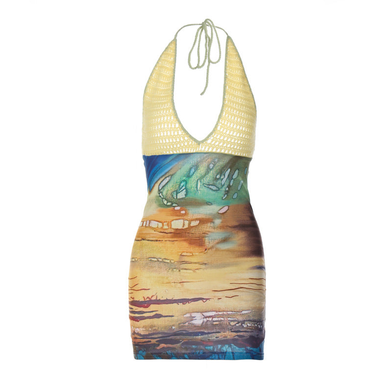 Damen Sommerkleid mit kunstvollem Farbverlauf und raffinierten Häkel-Details Drune