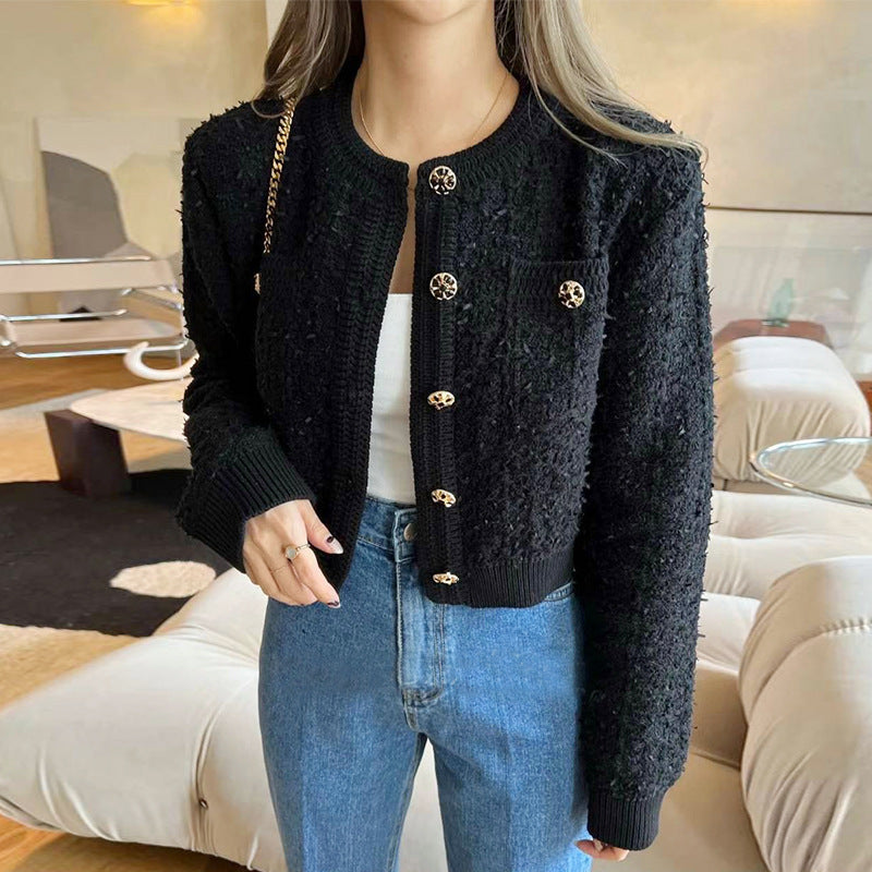 Damen trendige Strickjacke mit dekorativen Knöpfen und lässigem Schnitt Drune