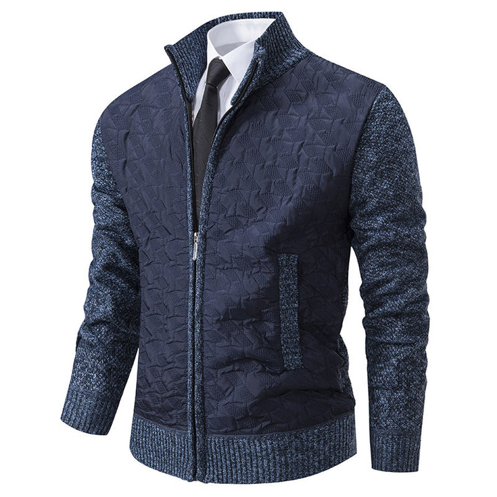 Herren stylische Strickjacke mit Steppdesign Drune