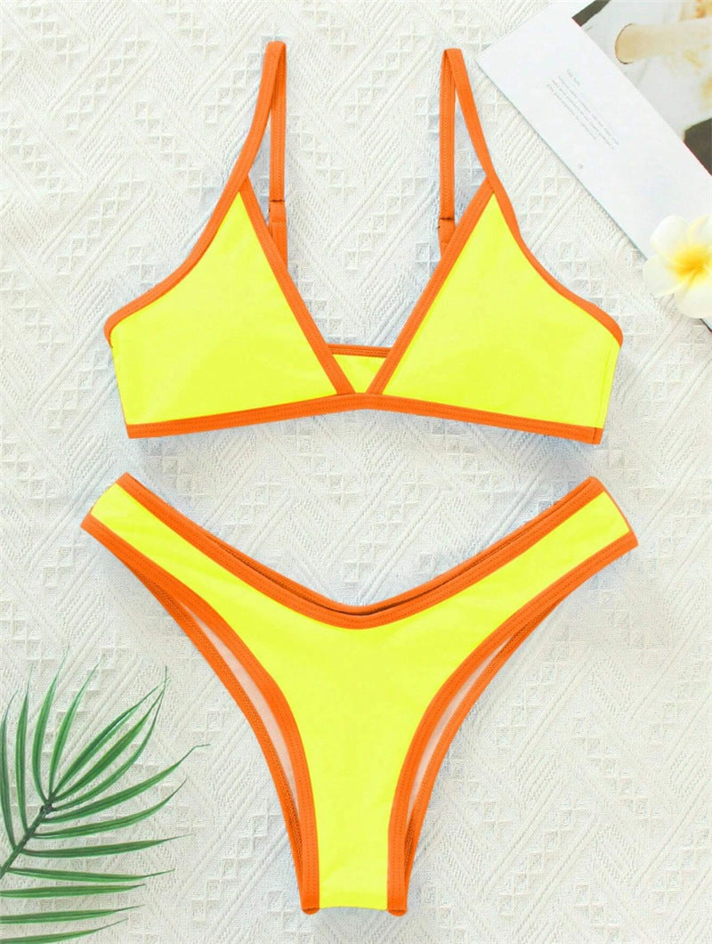 Damen Triangle Bikini Set mit Kontrastbesatz Drune