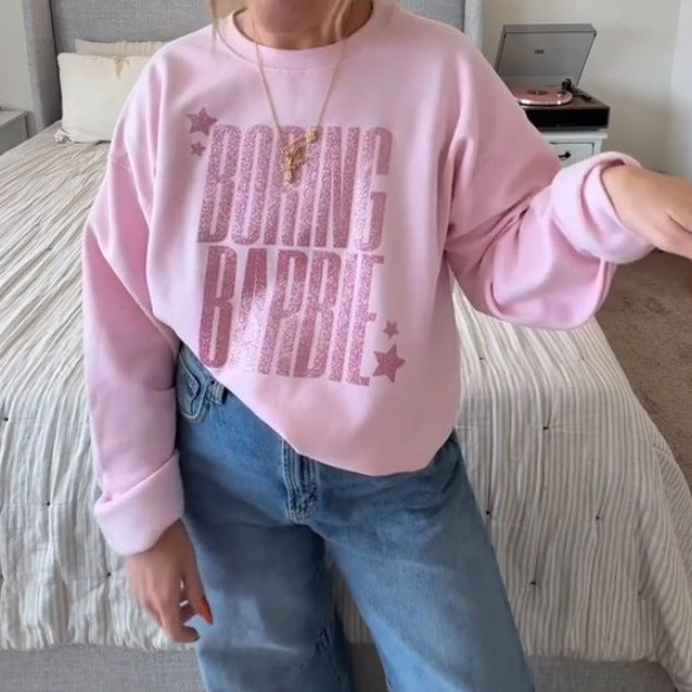 Damen Sweatshirt mit glitzerndem Aufdruck Drune