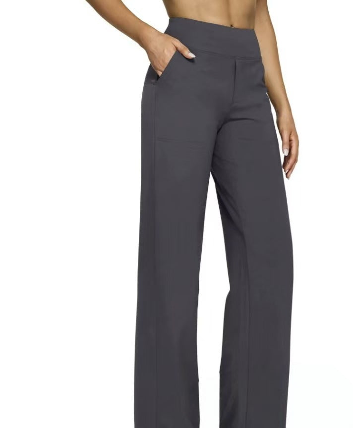 Damen Weit geschnittene Komfort-Hose mit elastischem Bund und praktischen Taschen Drune