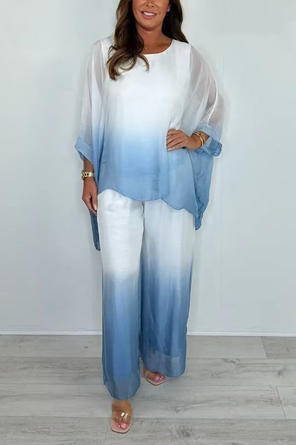 Damen Set aus weichem, fließendem Material mit modischem Ombre-Effekt Drune