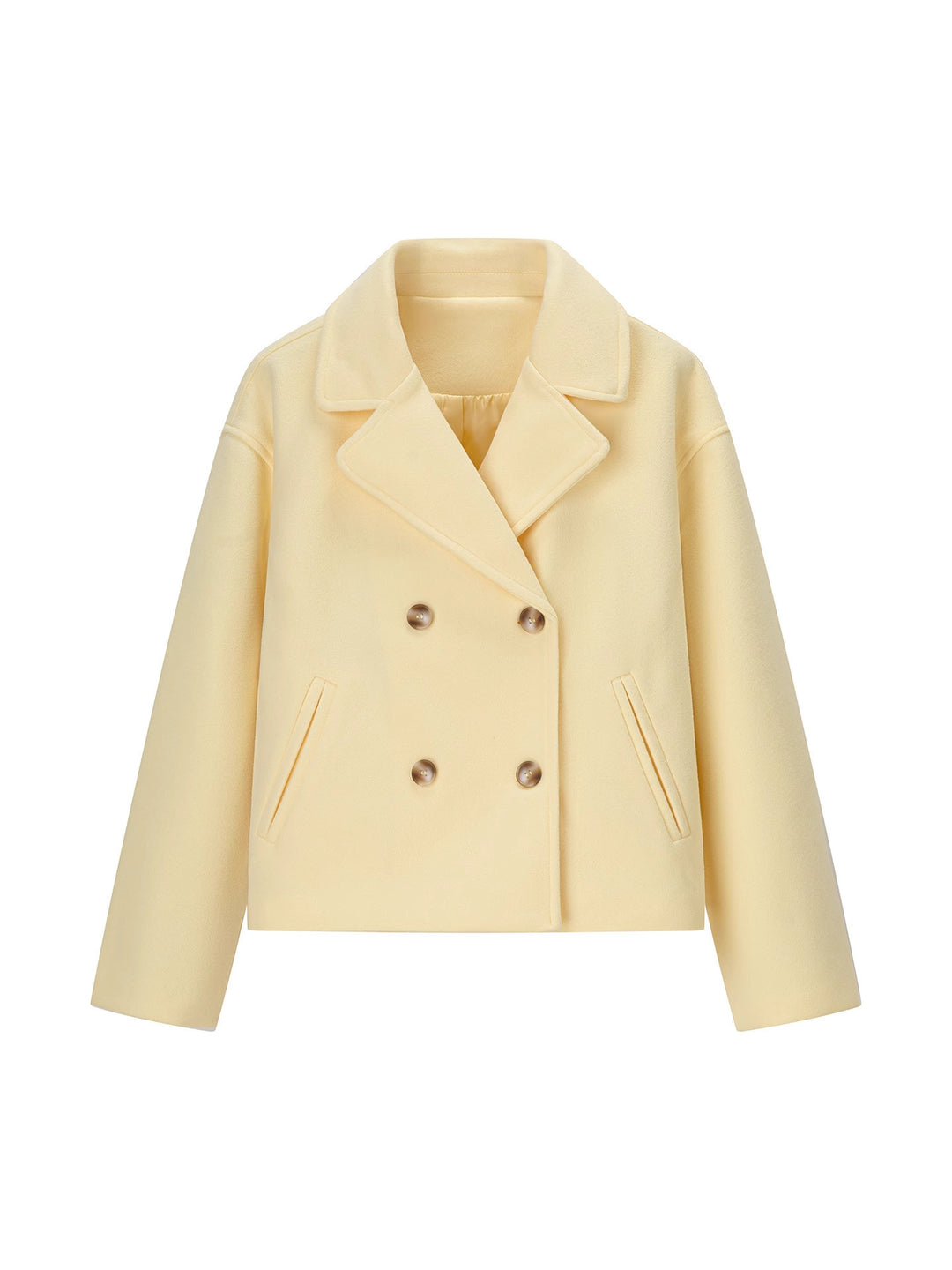Damen modische, kurze Doppelreiherjacke mit seitlichen Taschen Drune