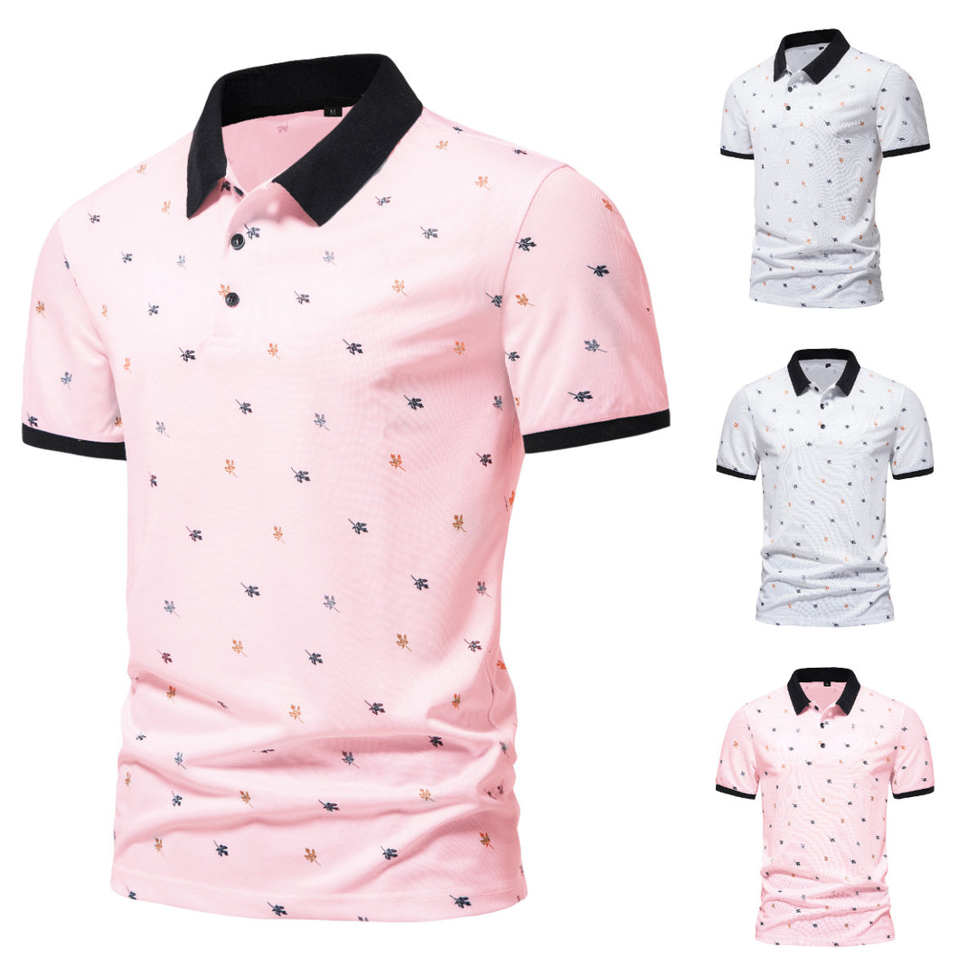 Stylisches Kurzarm-Poloshirt mit Print für Herren Drune