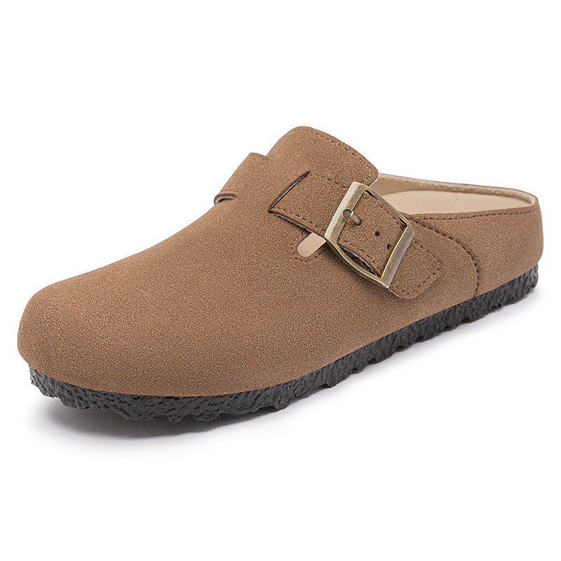 Damen nan gemütliche Nubuk-Slipper Clog mit verstellbarer Messingschnalle und ergonomischem Memory-Fußbett Drune