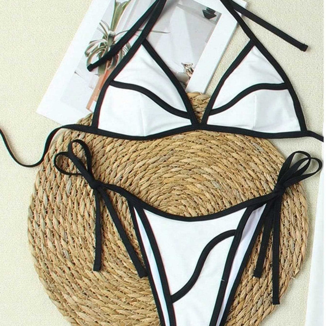 Damen Triangel-Bikini mit modischen Kontrasten Drune