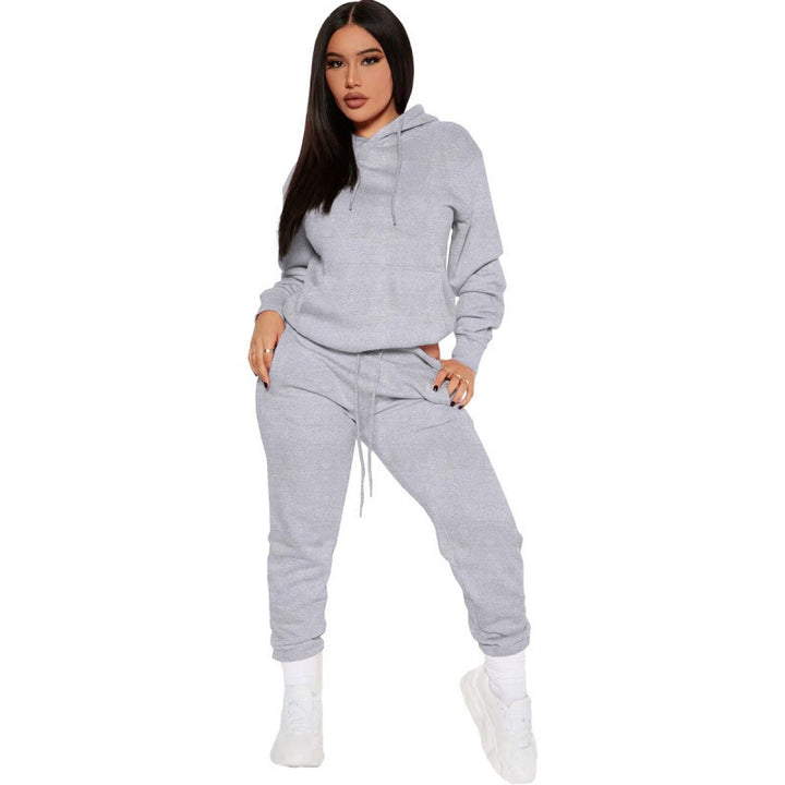 Damen nan zweiteiliges Lounge-Set mit Kapuzenpullover und High-Waist Jogginghose aus weichem French Terry Drune