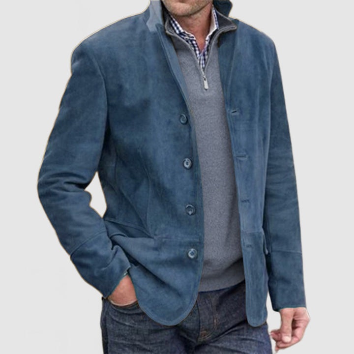 Herren Elegante Wildlederjacke mit modernen Details Drune