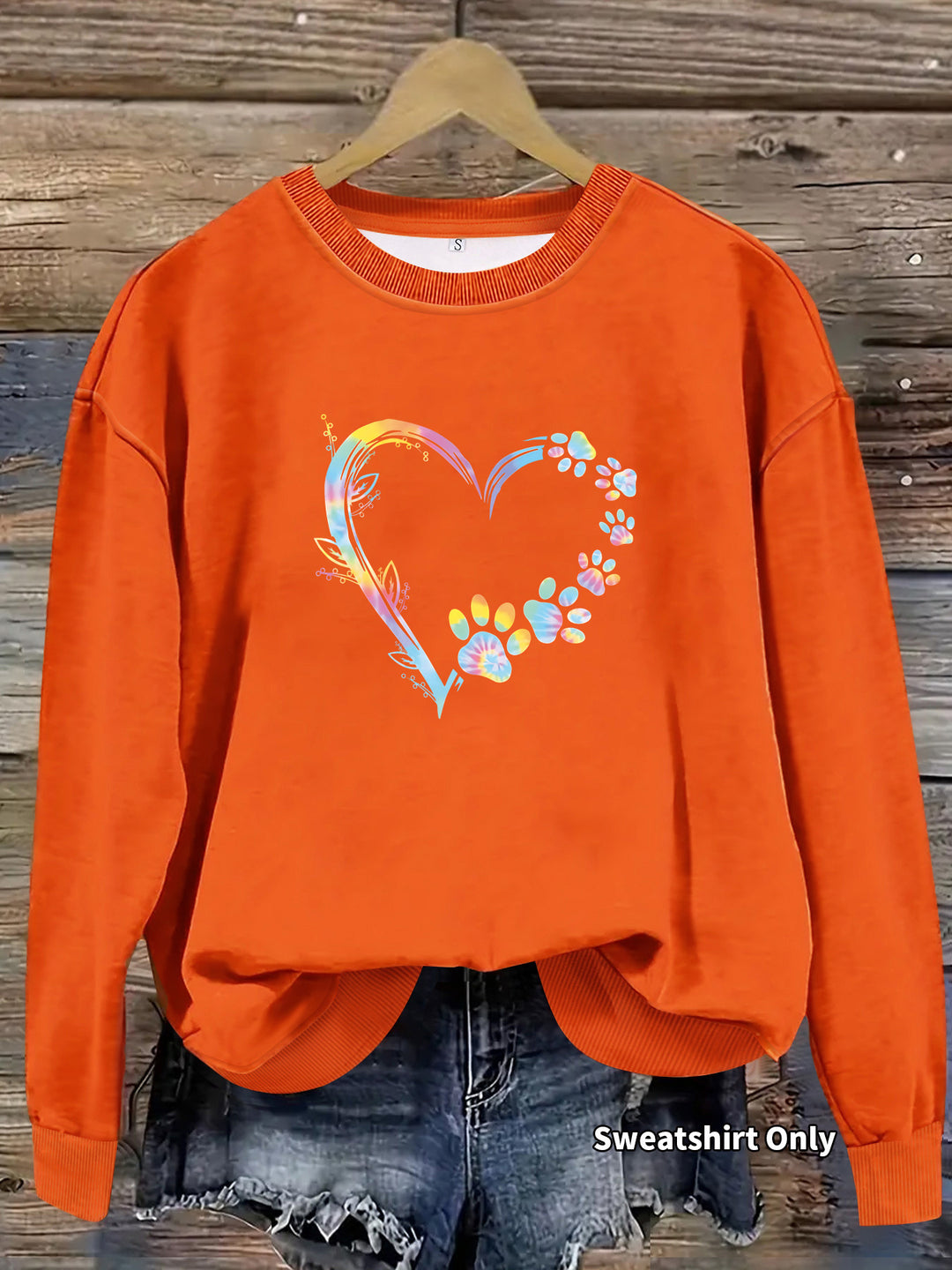 Damen Sweatshirt mit floralem Herzdesign und bequemer Passform Drune