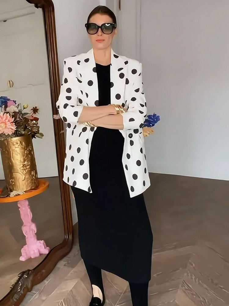Damen modischer Blazer mit Punkten Drune