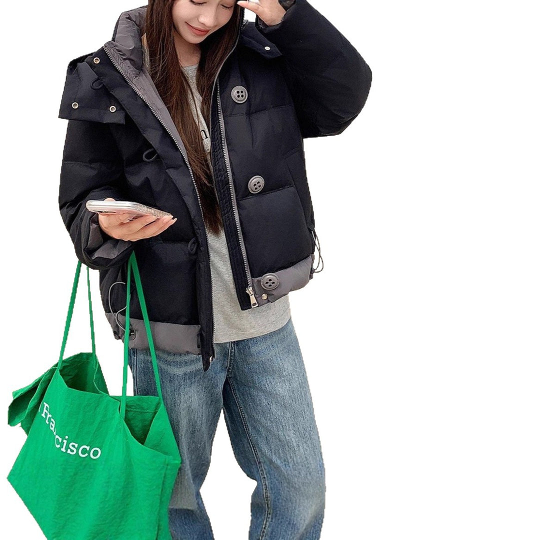 Damen modische Übergangsjacke mit modernem Stehkragen und praktischen Taschen Drune