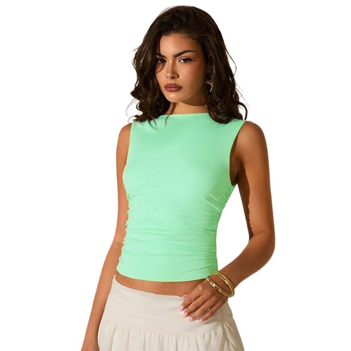 Damen figurbetontes Top mit Raffung Drune