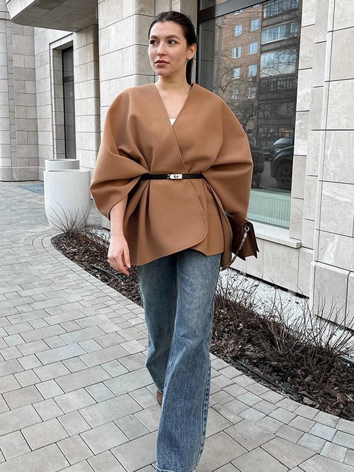 Damen modische Capeshirt mit asymmetrischem Design Drune
