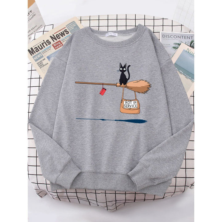 Damen Sweatshirt mit kreativem Katzenmotiv Drune