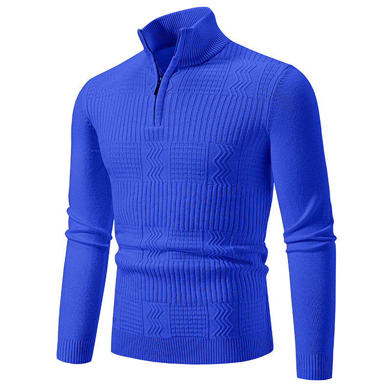 Herren Strickpullover mit hohem Kragen und Reißverschluss Drune