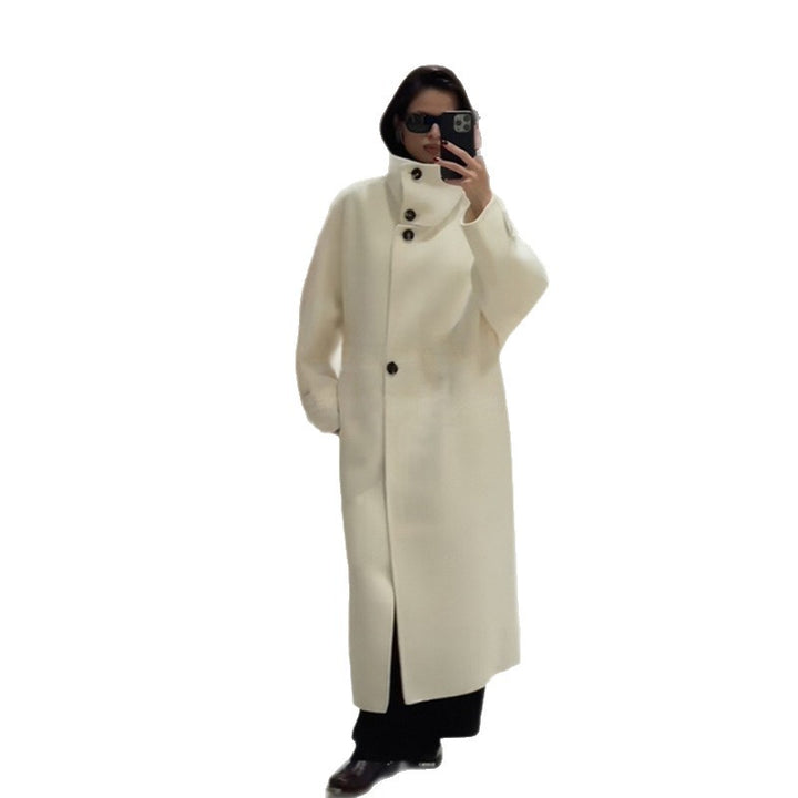 Damen Modischer Oversized-Mantel mit hohem Kragen Drune