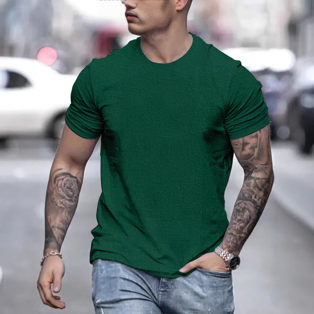 Herren lässiges T-Shirt mit strukturierter Oberfläche und bequemem Schnitt Drune
