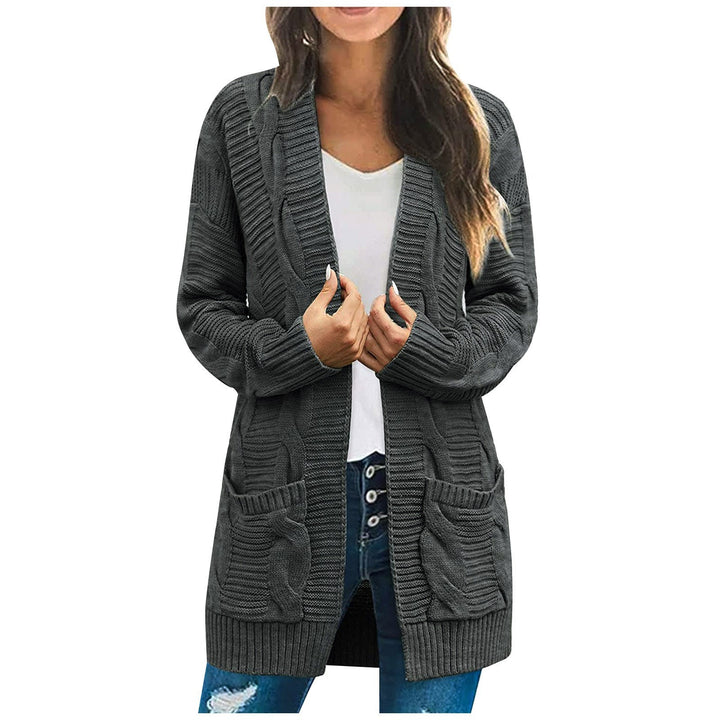 Damen Grobstrickcardigan mit großen Taschen und strukturiertem Muster Drune
