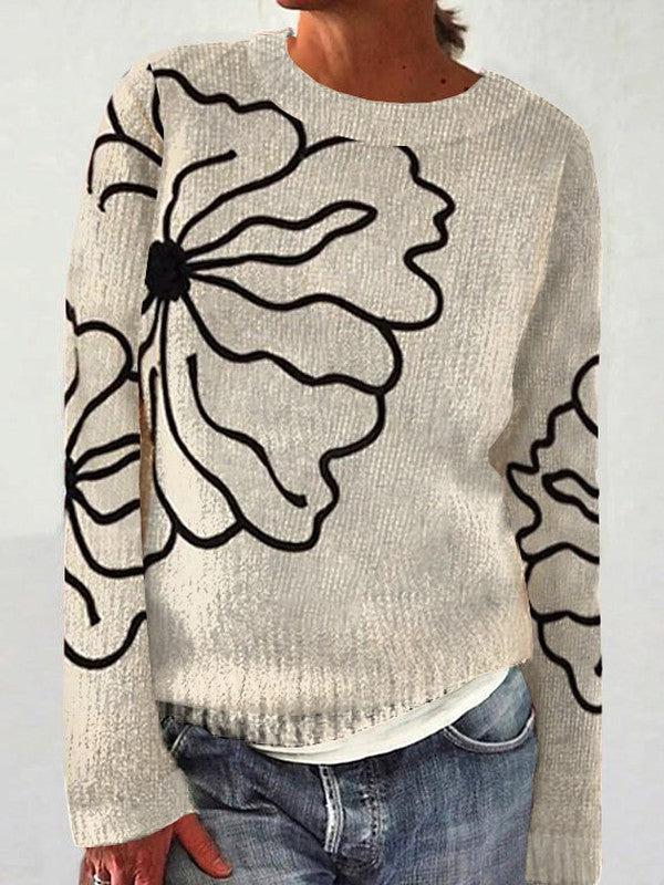 Damen kuscheliger Pullover mit festlichem Motiv Drune