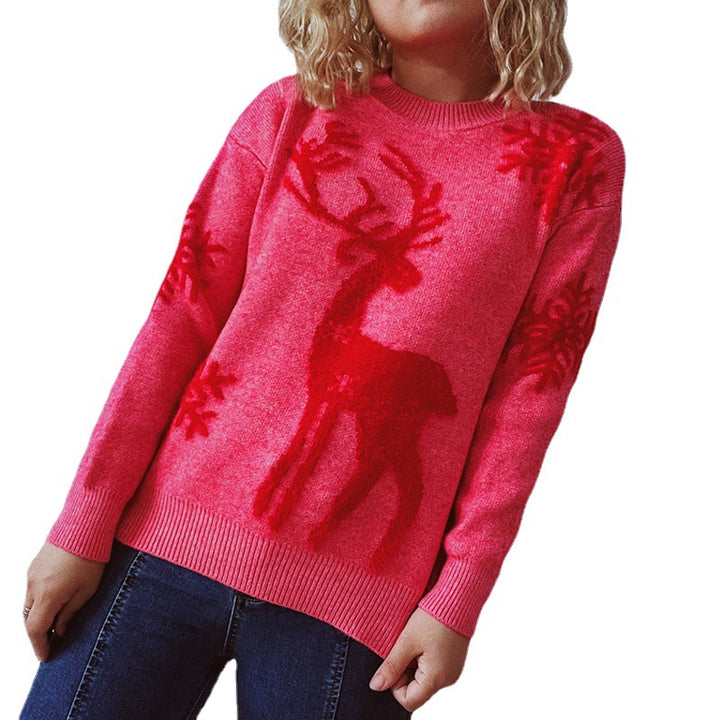 Damen Weihnachtspullover mit festlichem Rentierdesign und hochwertiger Strickqualität Drune