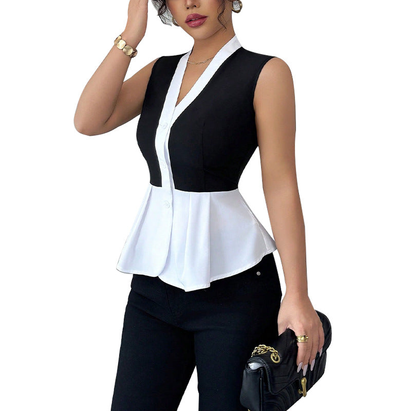 Damen trendiges Oberteil mit peplum Design Drune
