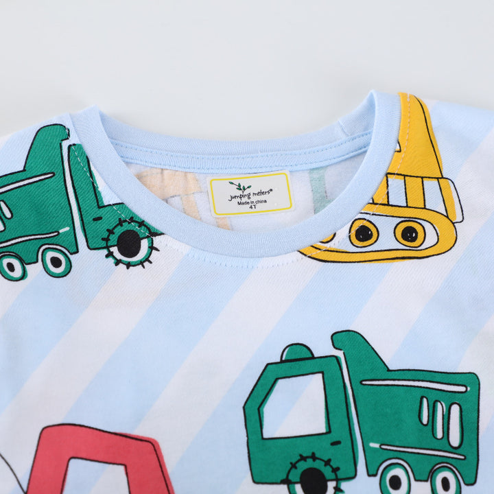 Jungen T-Shirt mit lebhaften Baufahrzeug-Motiven Drune
