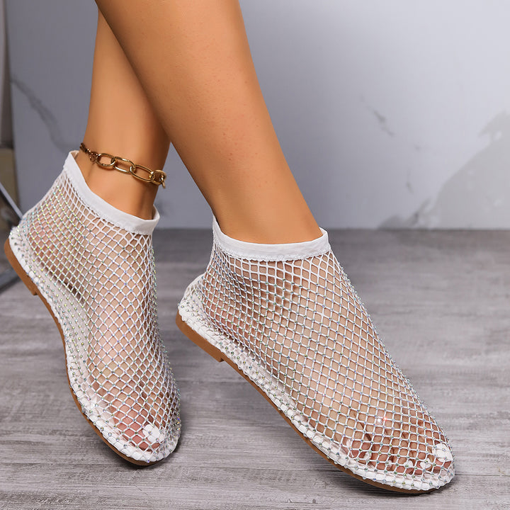 Damen Modische Mesh Stiefeletten Drune