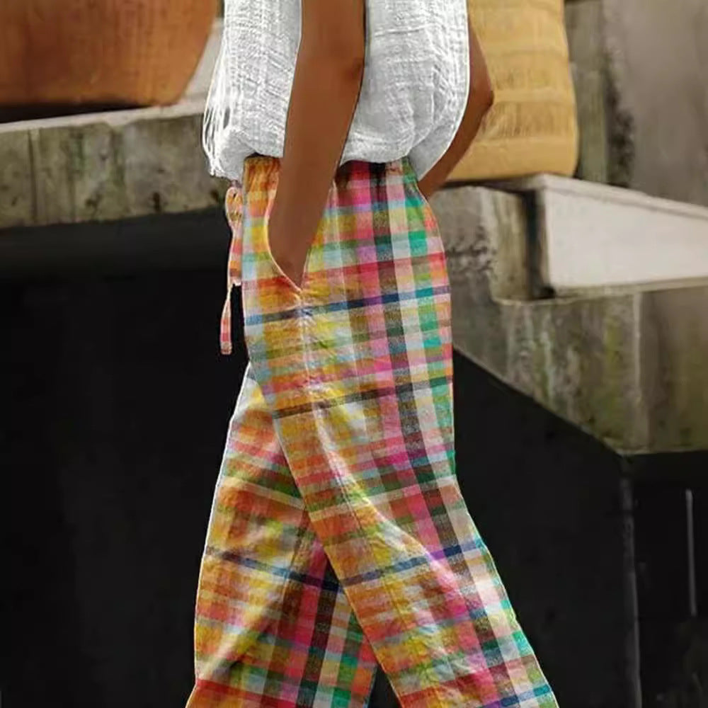 Damen Karierten Sommerhose Drune