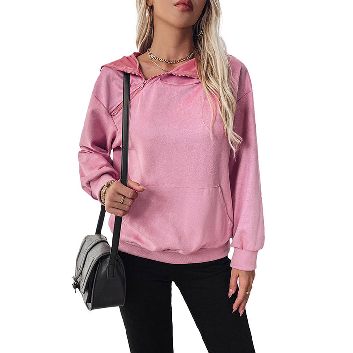 Damen lässiger Kapuzenpullover mit asymmetrischem Schnitt Drune