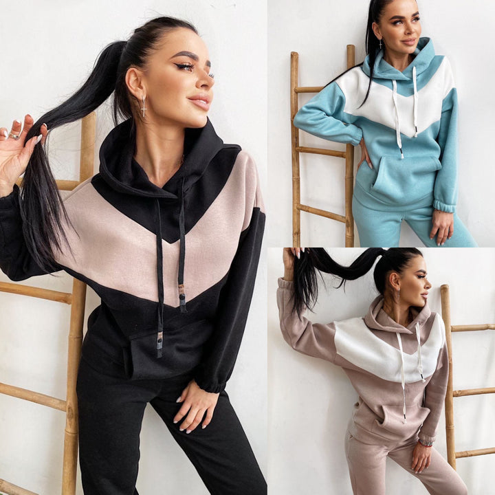 Damen Sportliches Set mit Kapuze und elastischem Bund Drune