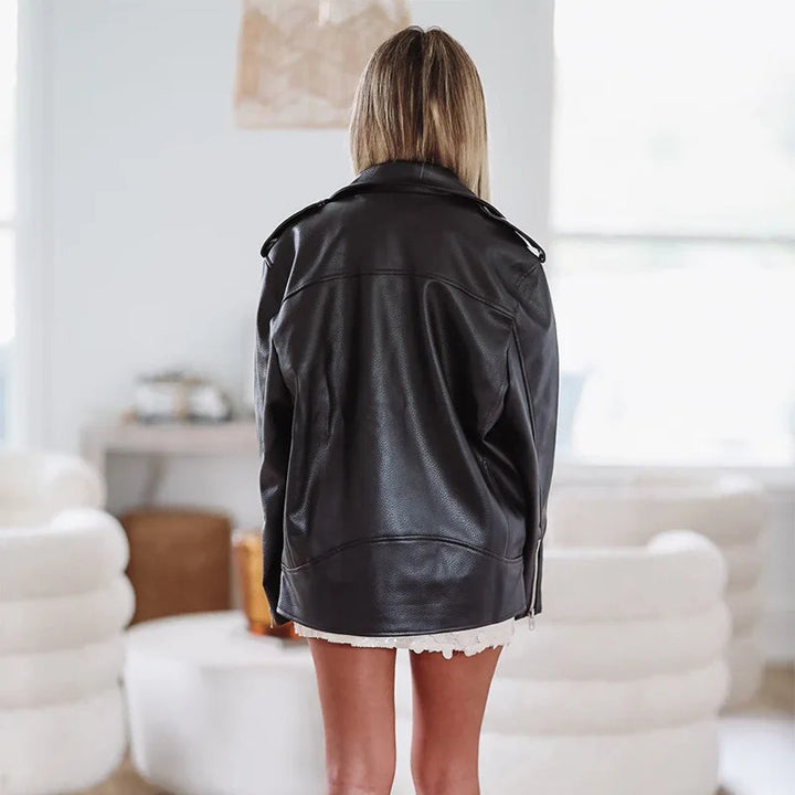Damen Modische Bikerjacke mit oversize Schnitt und innovativen Details Drune
