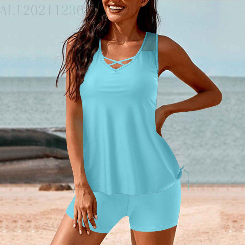 Damen Sportlicher Tankini mit Shorts Drune