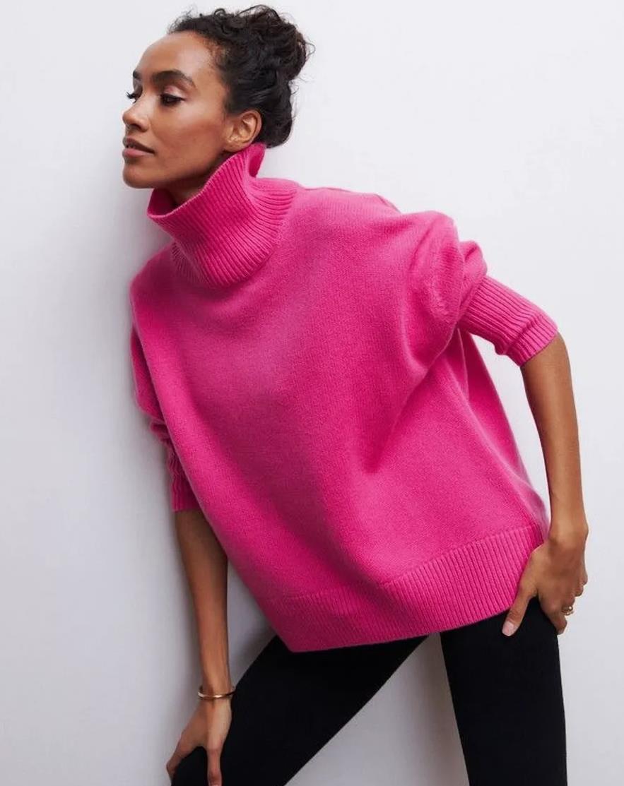 Damen kuscheliger Rollkragenpullover Drune
