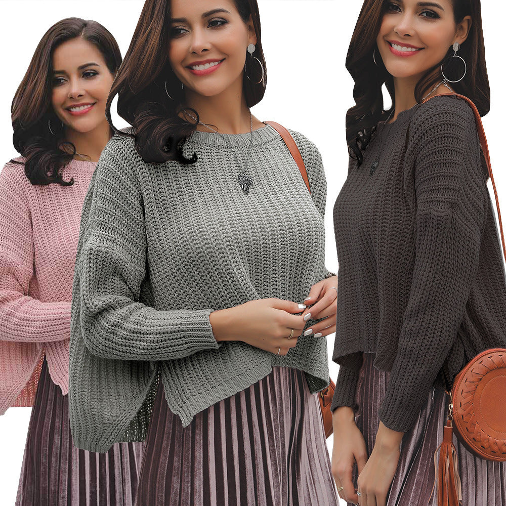 Damen Strickpullover im lässigen Design mit modischem Strickmuster Drune