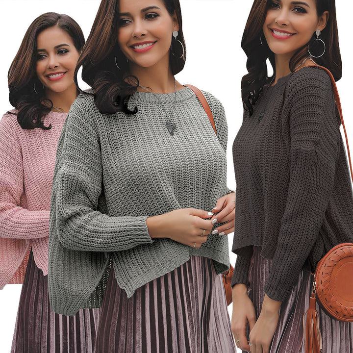 Damen Strickpullover im lässigen Design mit modischem Strickmuster Drune