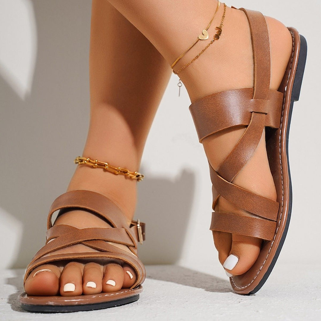 Damen Riemchen-Sandalen mit komfortablem Fußbett und eleganter Schnallenverzierung Drune