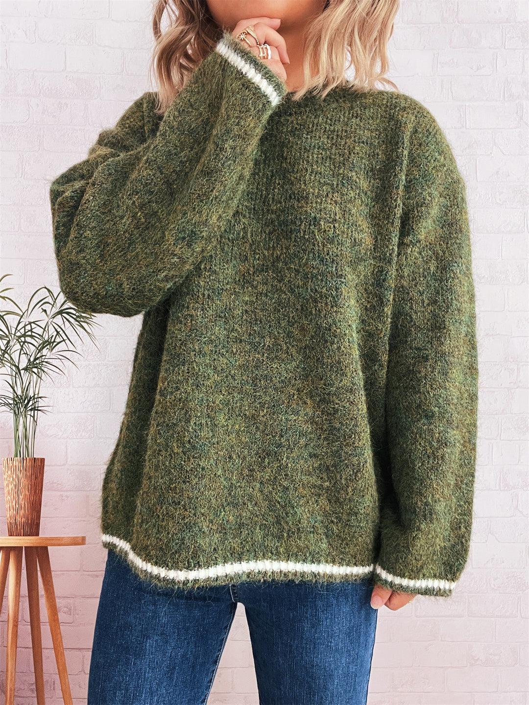 Damen Gemütlicher Strickpullover mit weichem Material und lässigem Schnitt Drune
