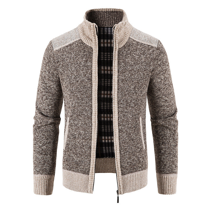 Herren Strickjacke mit hohem Kragen und eleganten Details Drune