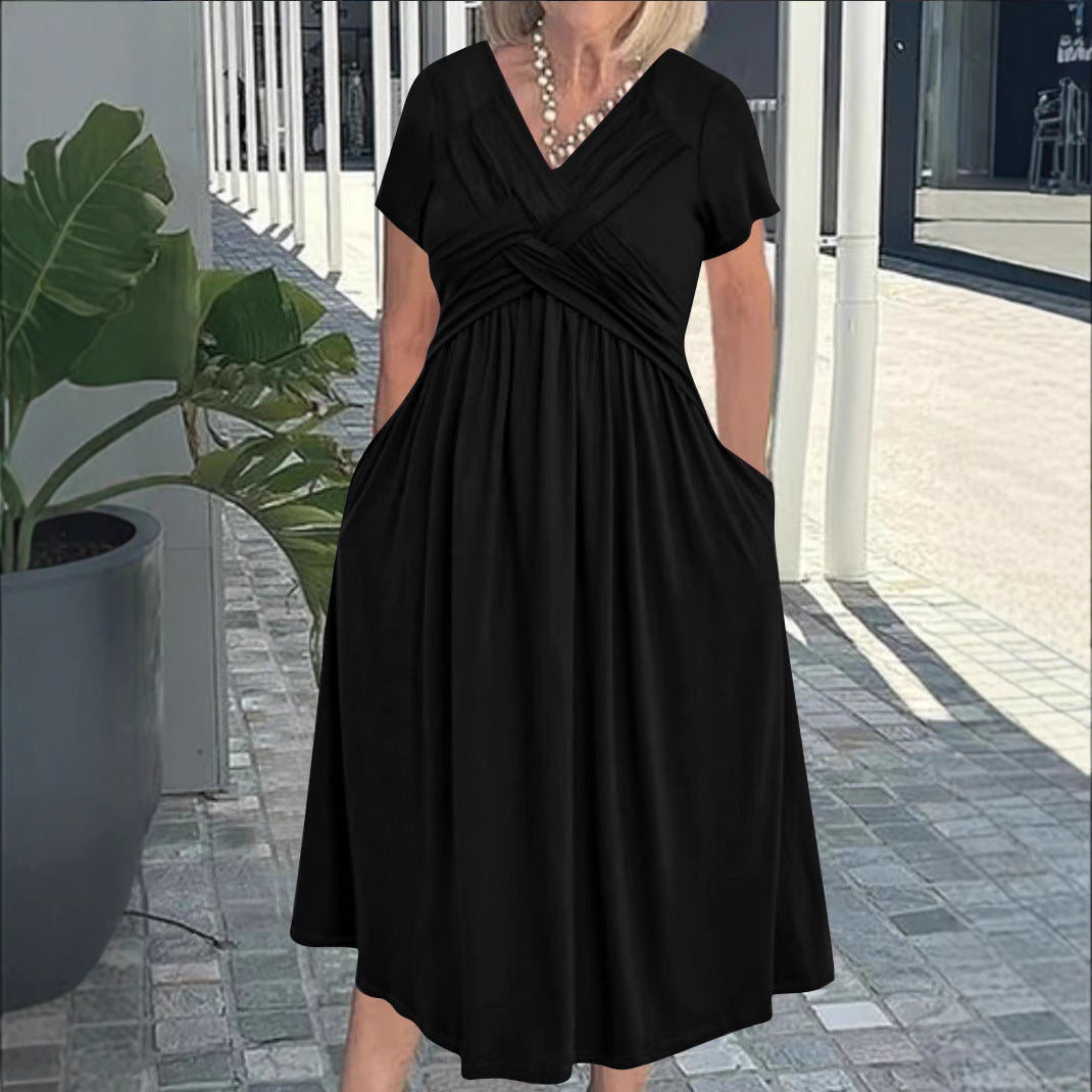 Damen Jumpsuit mit figurbetontem Wickeldesign und elegantem V-Ausschnitt Drune