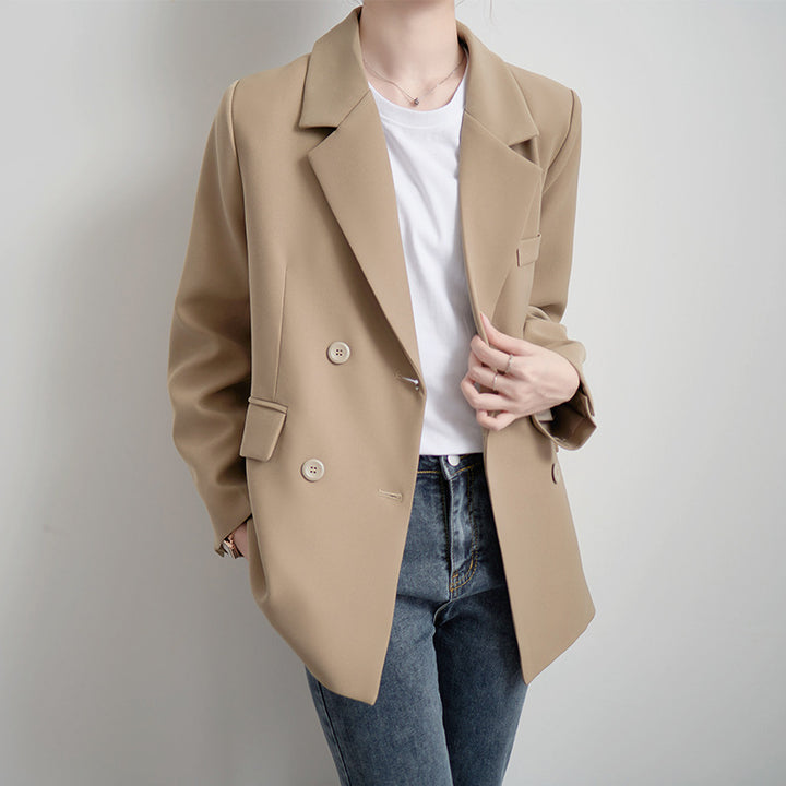 Damen eleganter oversized Blazer mit doppelter Knopfleiste Drune
