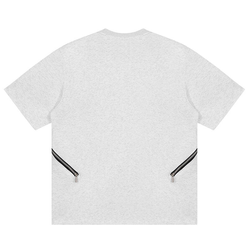Unisex Designer T-Shirt mit seitlichen Reißverschlusstaschen Drune