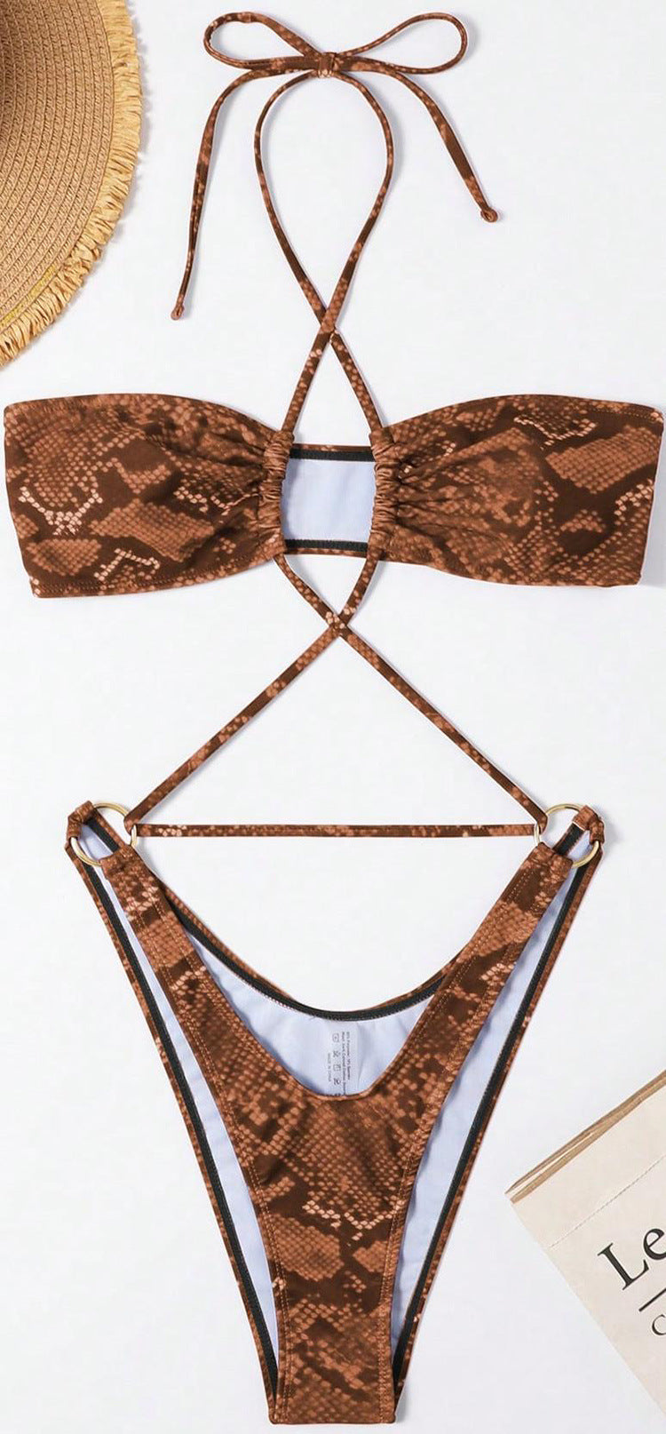 Damen Triangel-Bikini mit raffiniertem Kreuzdesign Drune