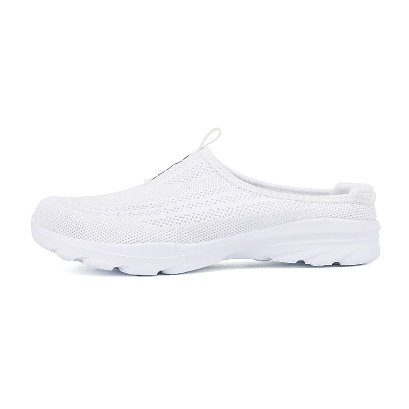 Damen nan gestrickter Mule-Sneaker mit offenem Fersenkragen, elastischem Einstieg und gepolsterter Laufsohle Drune