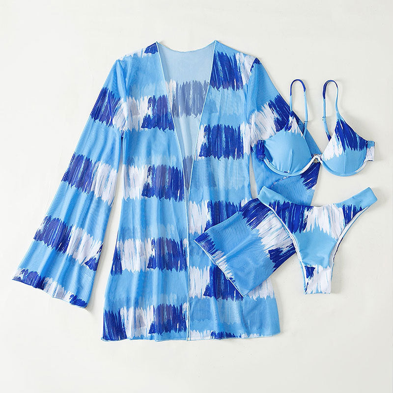 Damen Bikini-Set mit modischem Schnitt und floralem Kimono Drune