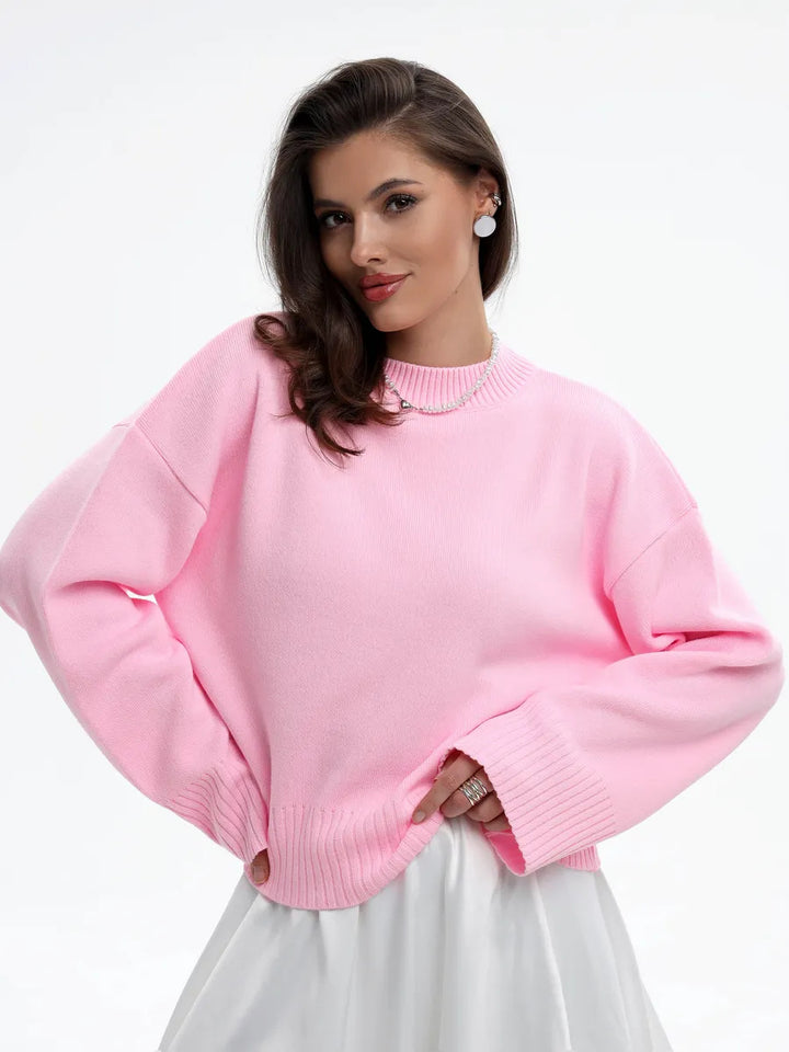 Damen Bequemer Oversized Pullover mit strukturiertem Rippmuster Drune