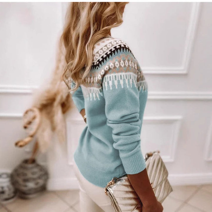 Damen Strickpullover mit nordischem Muster Drune