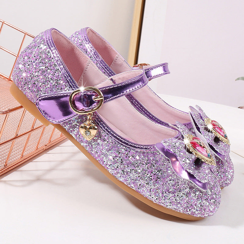 Mädchen Glitzernde Ballerinas mit Blumendekor Drune