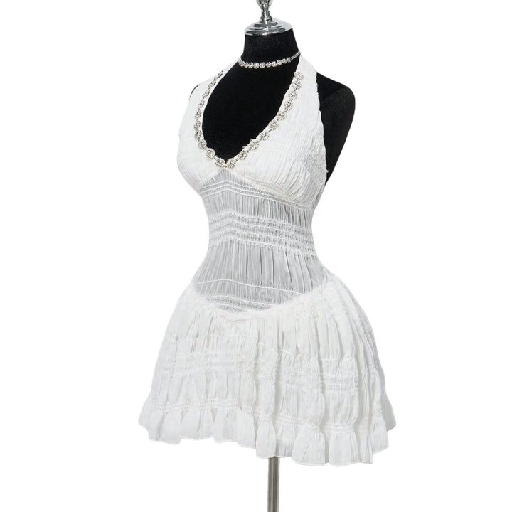 Damen Sommerliches Kleid im romantischen Vintage-Stil mit raffinierten Falten Drune