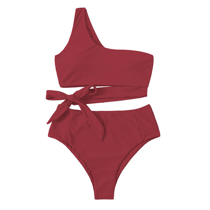 Damen Einseitiger Hochgeschnittener Bikini-Set Drune